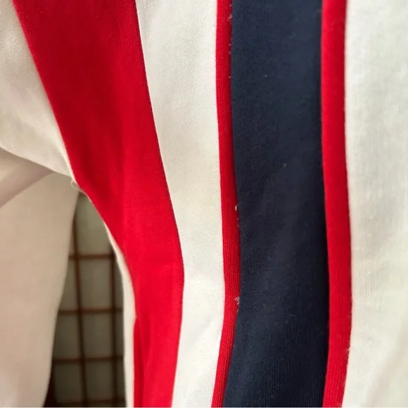 Vintage 80s 90s Men’s Red White and Blue Striped Sweatshirt